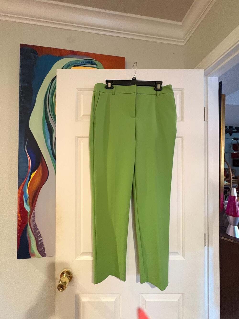 Rachel Zoe Lime Green Crepe Trousers Pants Size US 10